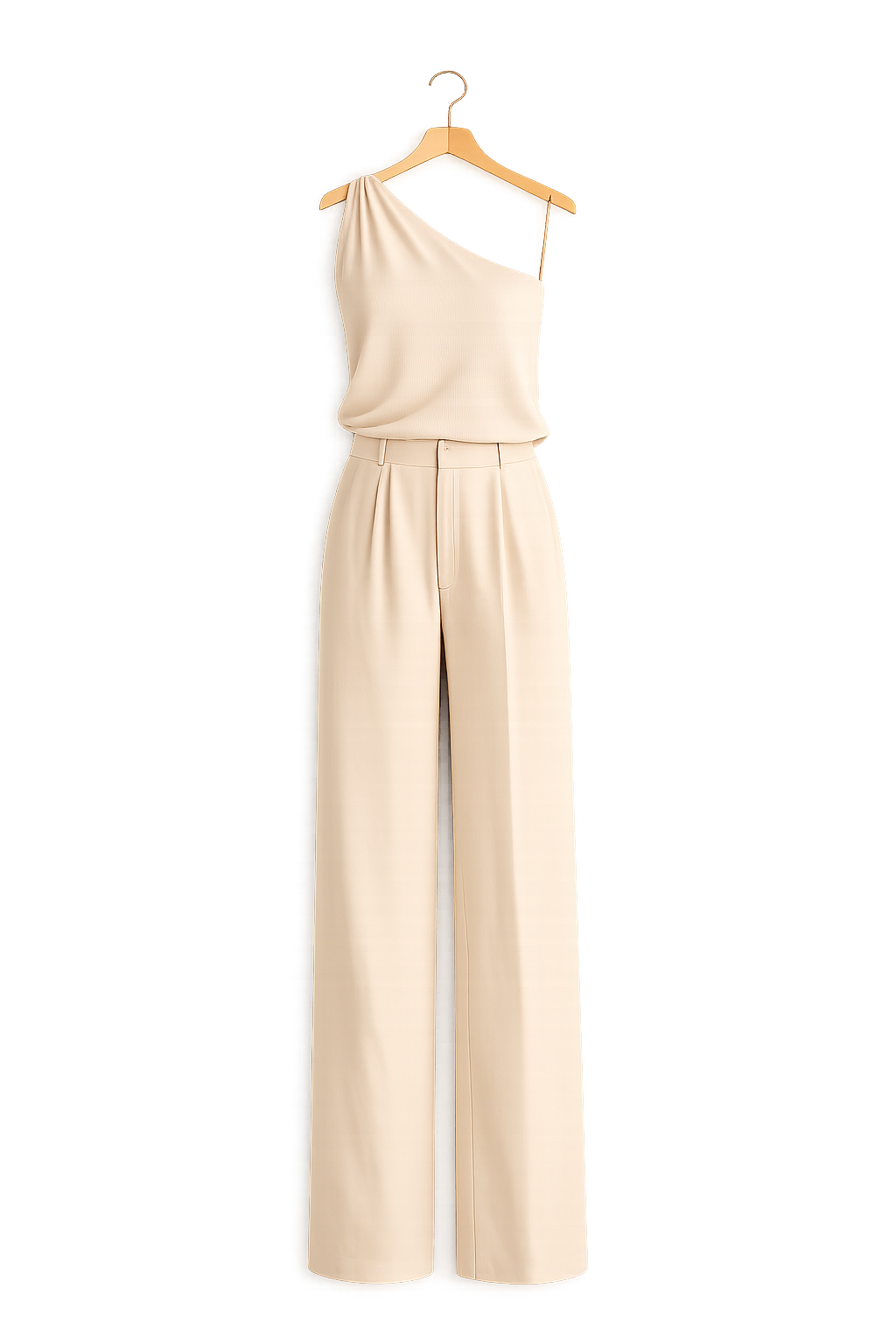 Blush One shoulder Tailored Set