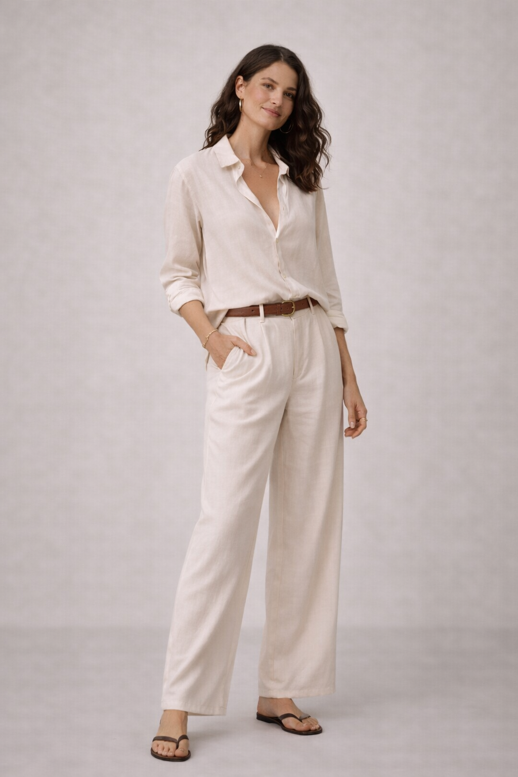 Aria Linen Tailored Set