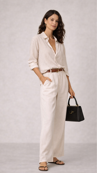 Aria Linen Tailored Set