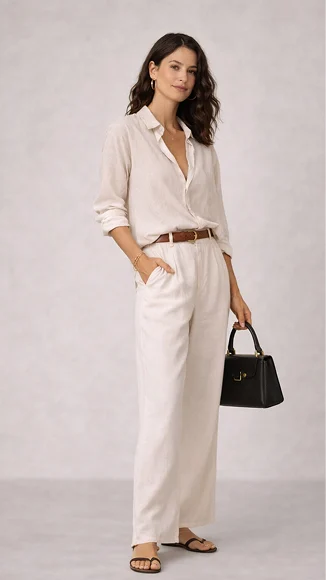 Aria Linen Tailored Set
