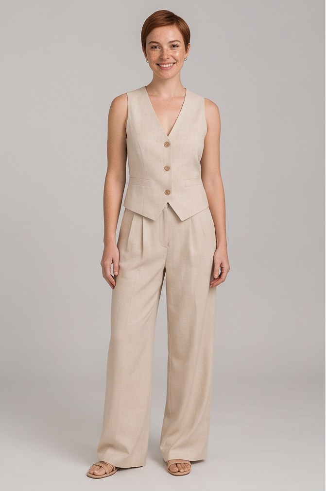 Aria Linen Tailored Set