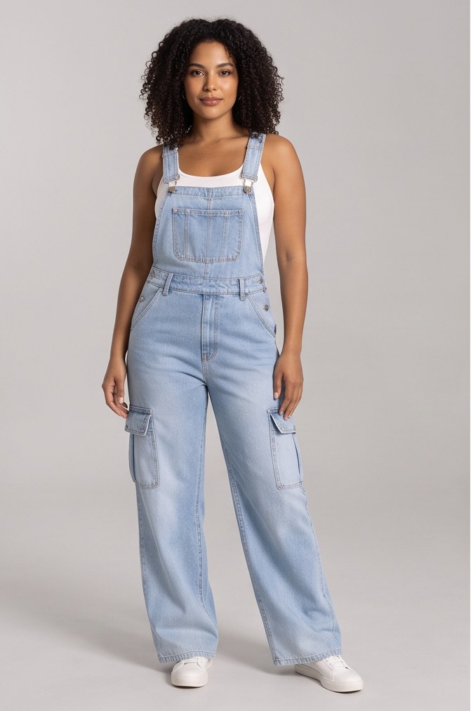Denim Utility Overall Look