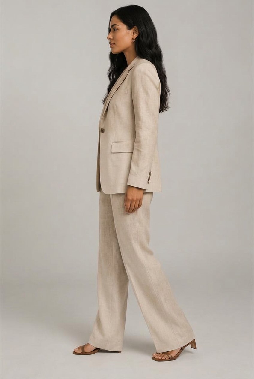 Beige Linen Blazer